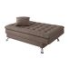 Sofá-Cama Casal 3 Lugares Premium Linho Marrom