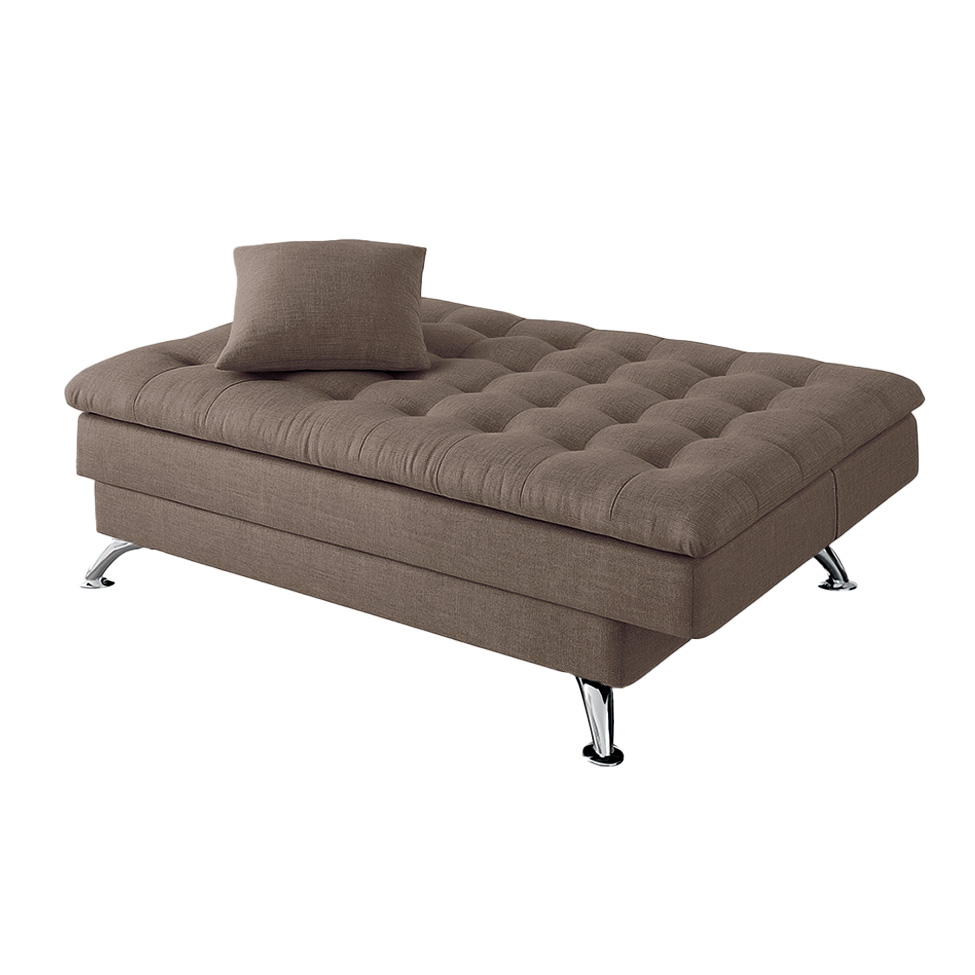 Sofá-Cama Casal 3 Lugares Premium Linho Marrom