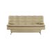 Sofá-Cama Casal 3 Lugares Premium Pé Metal Suede Bege 190 cm