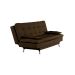 Sofá-Cama Casal 3 Lugares Premium Pé Metal Suede Marrom 190 cm