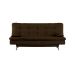 Sofá-Cama Casal 3 Lugares Premium Pé Metal Suede Marrom 190 cm