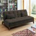 Sofá-Cama Casal 3 Lugares Premium Suede Pés de Madeira Café