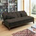 Sofá-Cama Casal 3 Lugares Premium Suede Pés de Madeira Café