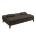 Sofá-Cama Casal 3 Lugares Premium Suede Pés de Madeira Café