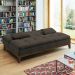 Sofá-Cama Casal 3 Lugares Premium Suede Pés de Madeira Café