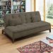 Sofá-Cama Casal 3 Lugares Premium Suede Pés de Madeira Marrom