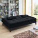 Sofá-Cama Casal 3 Lugares Premium Suede Pés de Madeira Preto