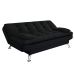 Sofá-Cama Casal 3 Lugares Premium Suede Pés de Metal Preto