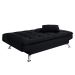 Sofá-Cama Casal 3 Lugares Premium Suede Pés de Metal Preto