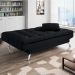 Sofá-Cama Casal 3 Lugares Premium Suede Pés de Metal Preto