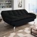 Sofá-Cama Casal 3 Lugares Premium Suede Pés de Metal Preto