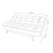 Sofá-Cama Casal 3 Lugares Premium Suede Pés de Metal Preto