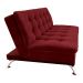 Sofá-Cama Casal 3 Lugares Premium Suede Vermelho