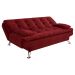 Sofá-Cama Casal 3 Lugares Premium Suede Vermelho
