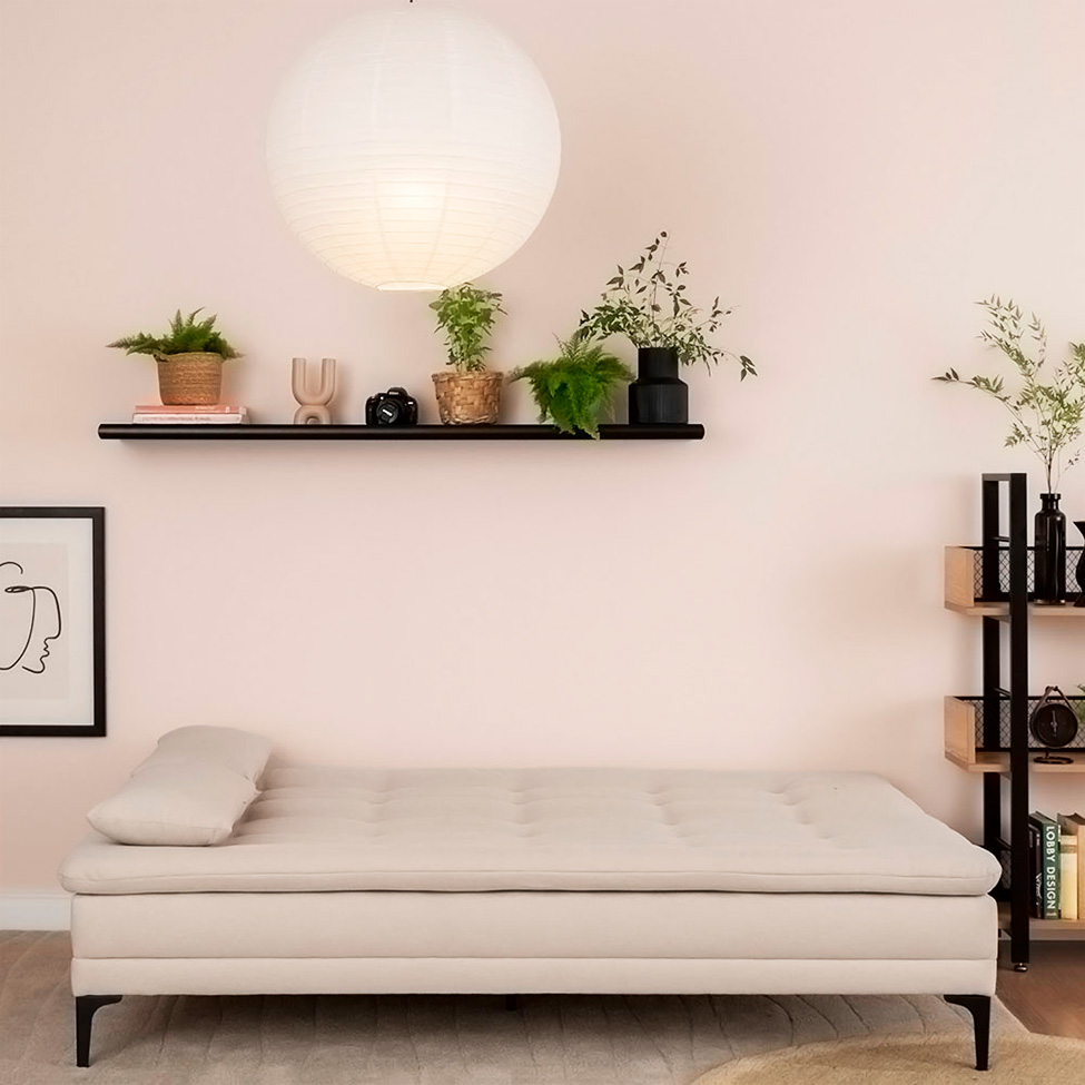 Sofá-Cama Casal 3 Lugares Prince Suede Bege