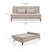 Sofá-Cama Casal 3 Lugares Prince Suede Bege