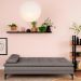 Sofá-Cama Casal 3 Lugares Prince Suede Cinza