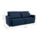 Sofá-Cama Casal 3 Lugares Retrátil Sem Caixa Aspen Suede Azul Petróleo