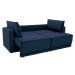 Sofá-Cama Casal 3 Lugares Retrátil Sem Caixa Aspen Suede Azul Petróleo