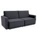 Sofá-Cama Casal 3 Lugares Retrátil Sem Caixa Suede Grafite