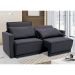 Sofá-Cama Casal 3 Lugares Retrátil Sem Caixa Suede Grafite