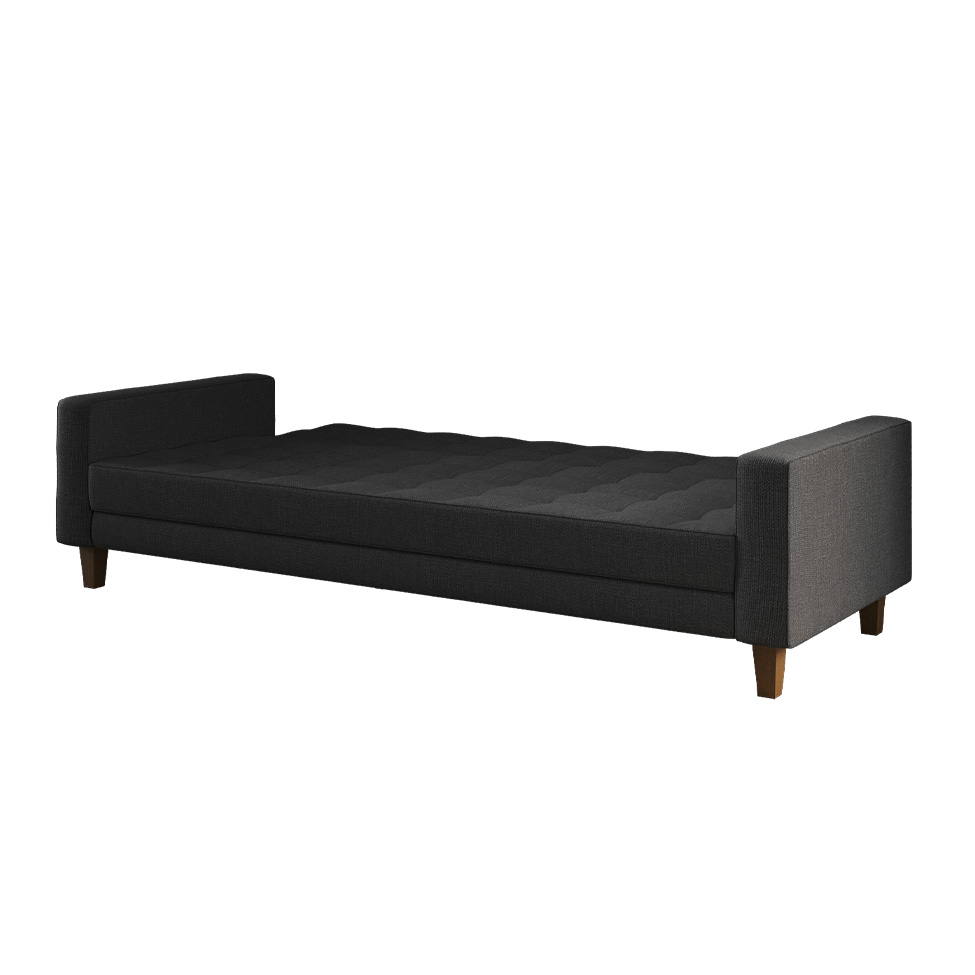 Sofá-Cama Casal 3 Lugares Samper com Baú Linho Grafite