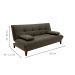Sofá-Cama Casal 3 Lugares Sevilha Suede Castanho