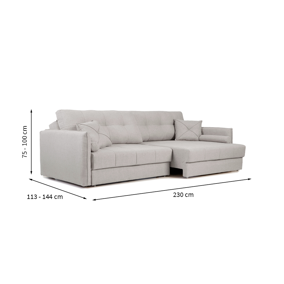 Sofá-Cama Casal Sem Caixa 3 Lugares Prime Linho Cinza 230 cm