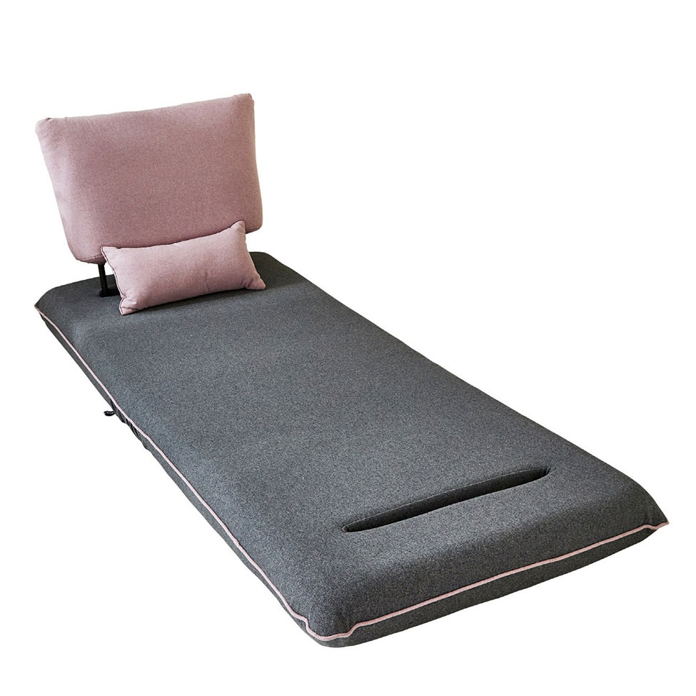 Sofá-Cama Solteiro Vernazza Cinza e Rosa