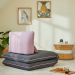 Sofá-Cama Solteiro Vernazza Cinza e Rosa