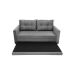 Sofá-Cama com Cama Auxiliar Casal 2 Lugares Trancoso Suede Cinza