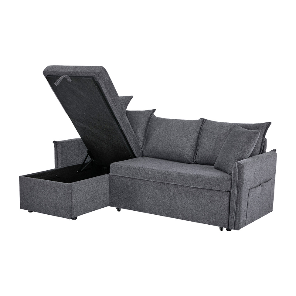 Sofá-Cama de Canto 2 Lugares Andora  Cinza Escuro