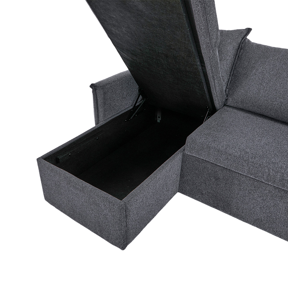 Sofá-Cama de Canto 2 Lugares Andora  Cinza Escuro