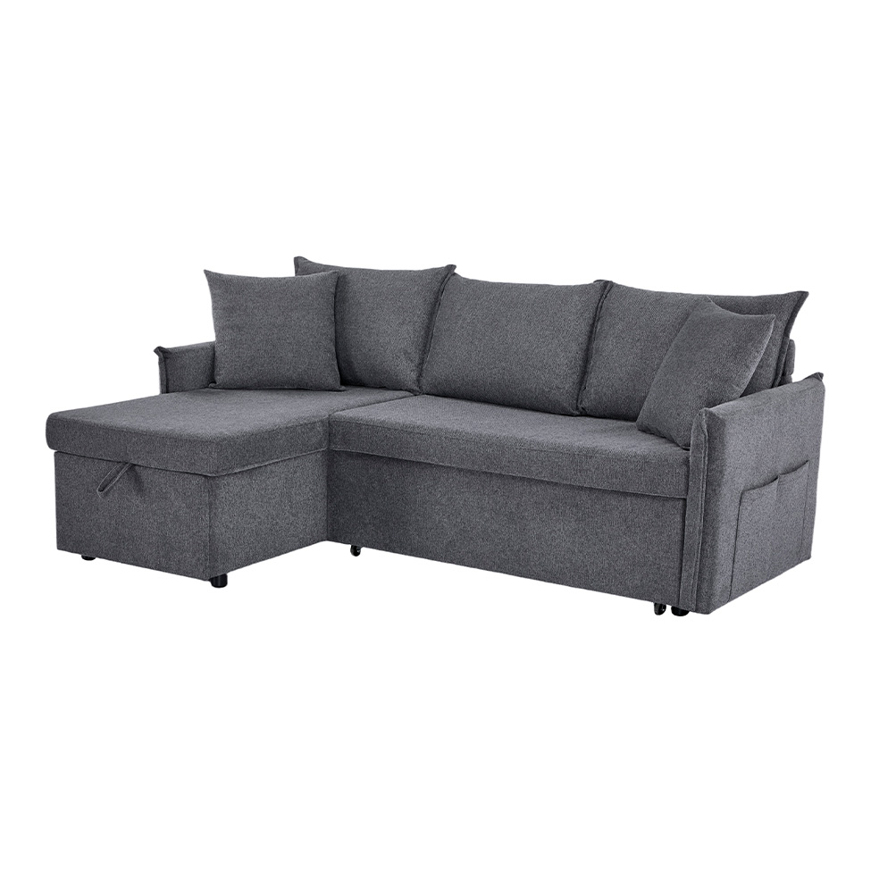 Sofá-Cama de Canto 2 Lugares Andora  Cinza Escuro