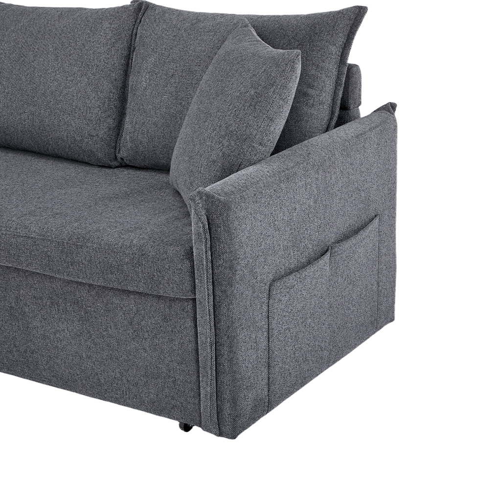Sofá-Cama de Canto 2 Lugares Andora  Cinza Escuro