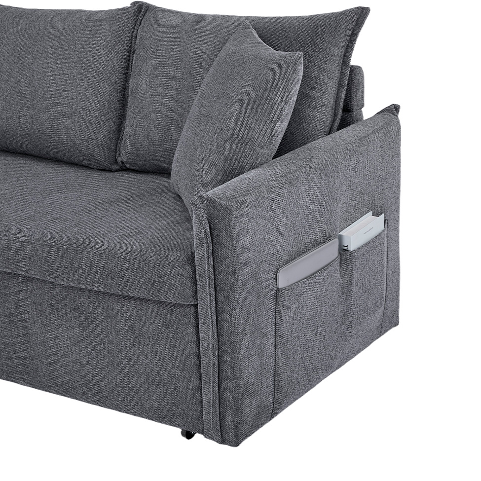 Sofá-Cama de Canto 2 Lugares Andora  Cinza Escuro