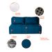 Sofá Modular 2 Lugares com Puff Soho Linho Azul Marinho