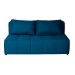 Sofá Modular 2 Lugares com Puff Soho Linho Azul Marinho