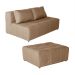 Sofá Modular 2 Lugares com Puff Soho Linho Bege