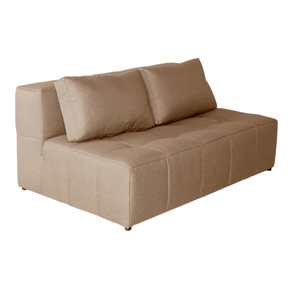 Sofá Modular 2 Lugares com Puff Soho Linho Bege