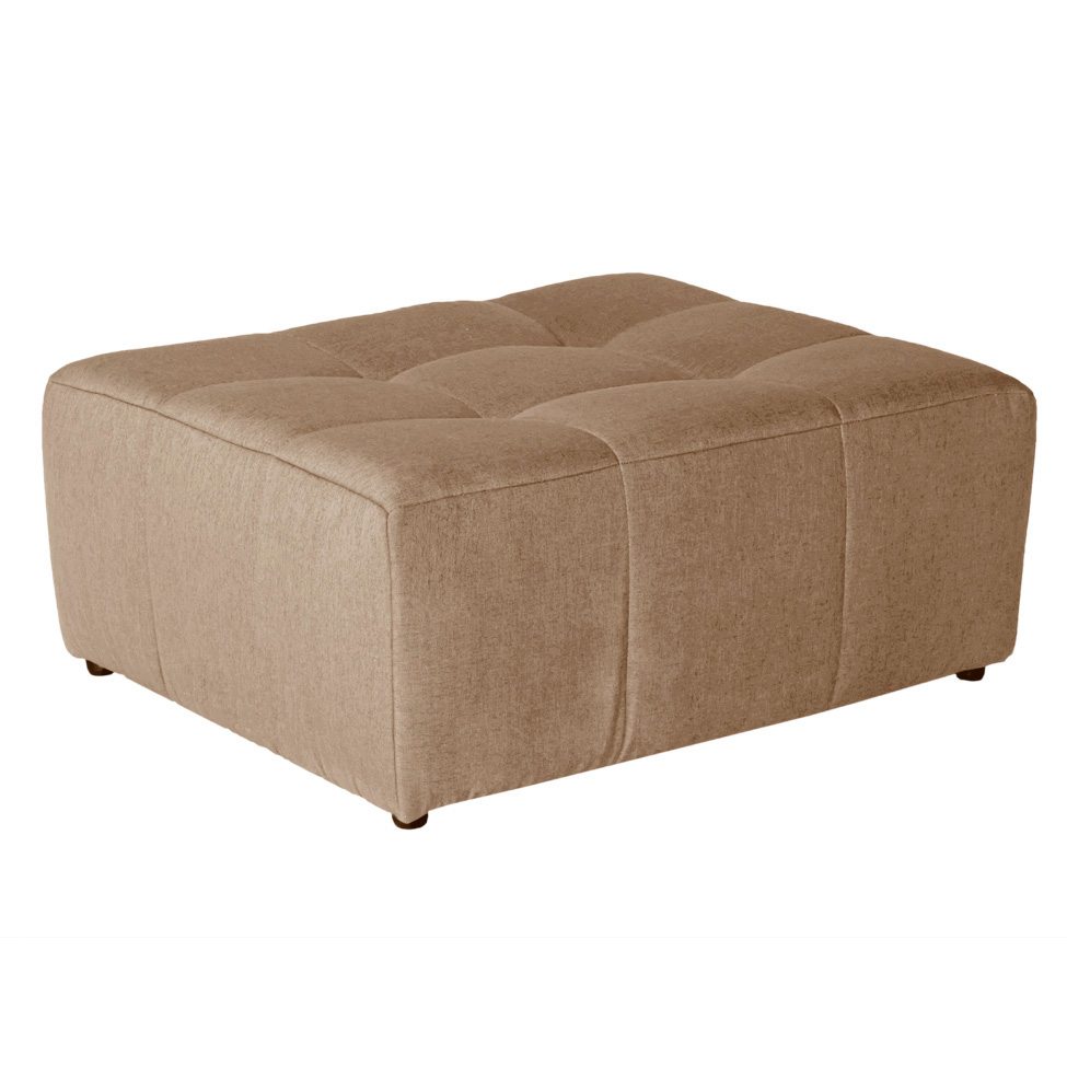 Sofá Modular 2 Lugares com Puff Soho Linho Bege