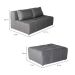 Sofá Modular 2 Lugares com Puff Soho Linho Cinza
