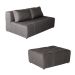 Sofá Modular 2 Lugares com Puff Soho Linho Grafite