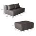 Sofá Modular 2 Lugares com Puff Soho Linho Grafite