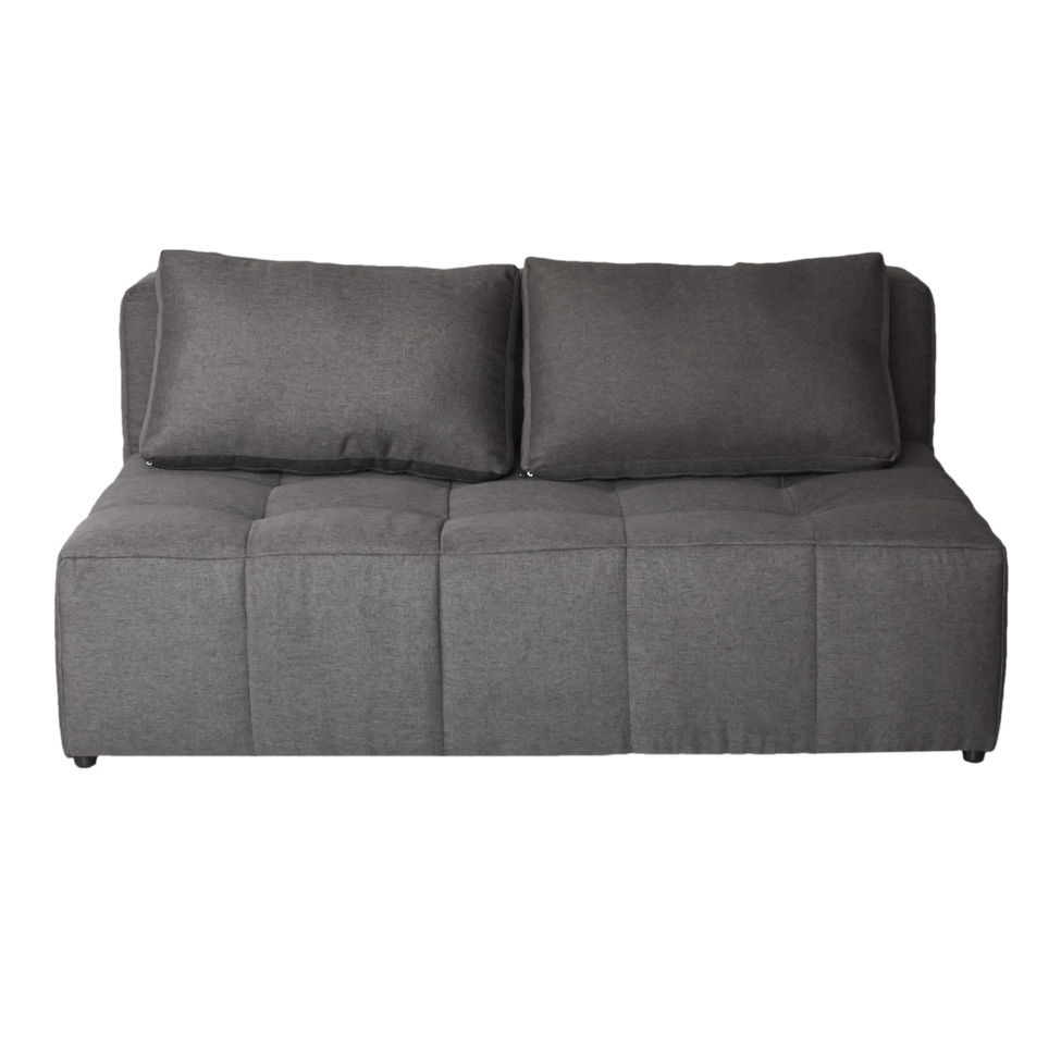 Sofá Modular 2 Lugares com Puff Soho Linho Grafite