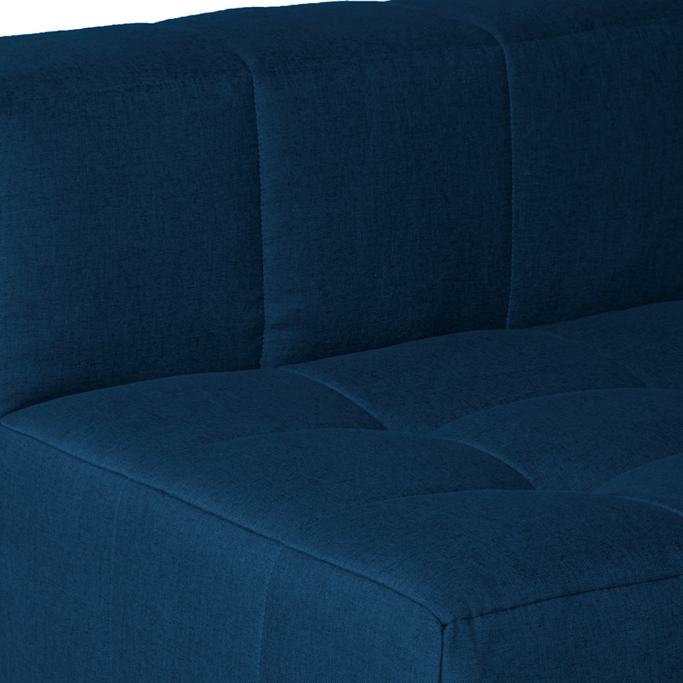 Sofá Modular 2 e 3 Lugares com Puff Soho Linho Azul Marinho