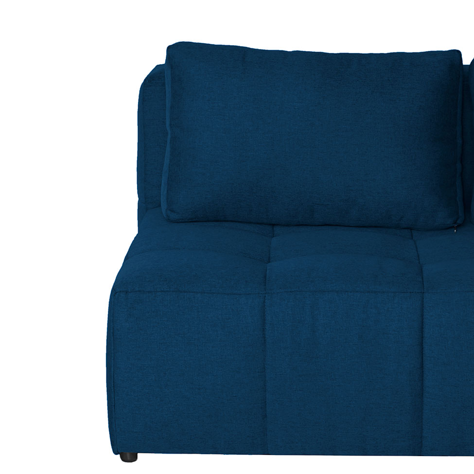 Sofá Modular 2 e 3 Lugares com Puff Soho Linho Azul Marinho
