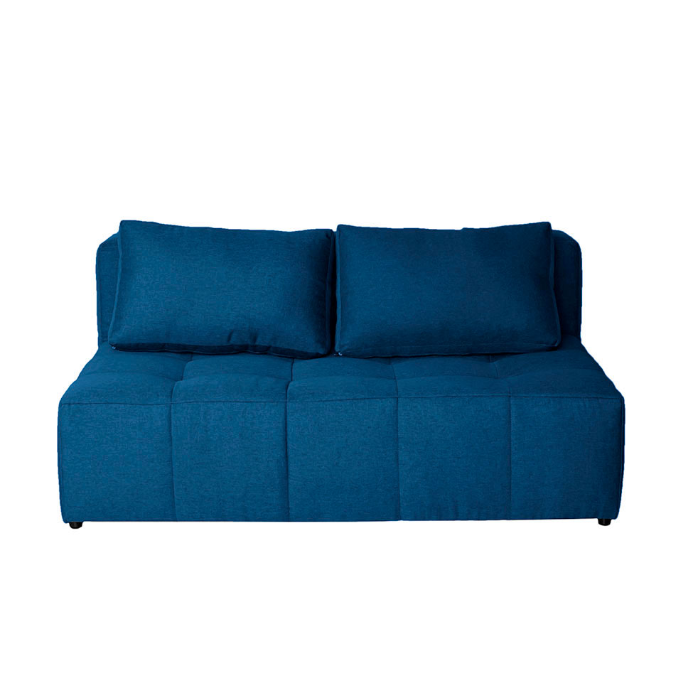 Sofá Modular 2 e 3 Lugares com Puff Soho Linho Azul Marinho