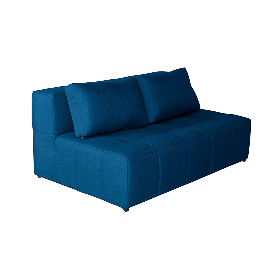Sofá Modular 2 e 3 Lugares com Puff Soho Linho Azul Marinho