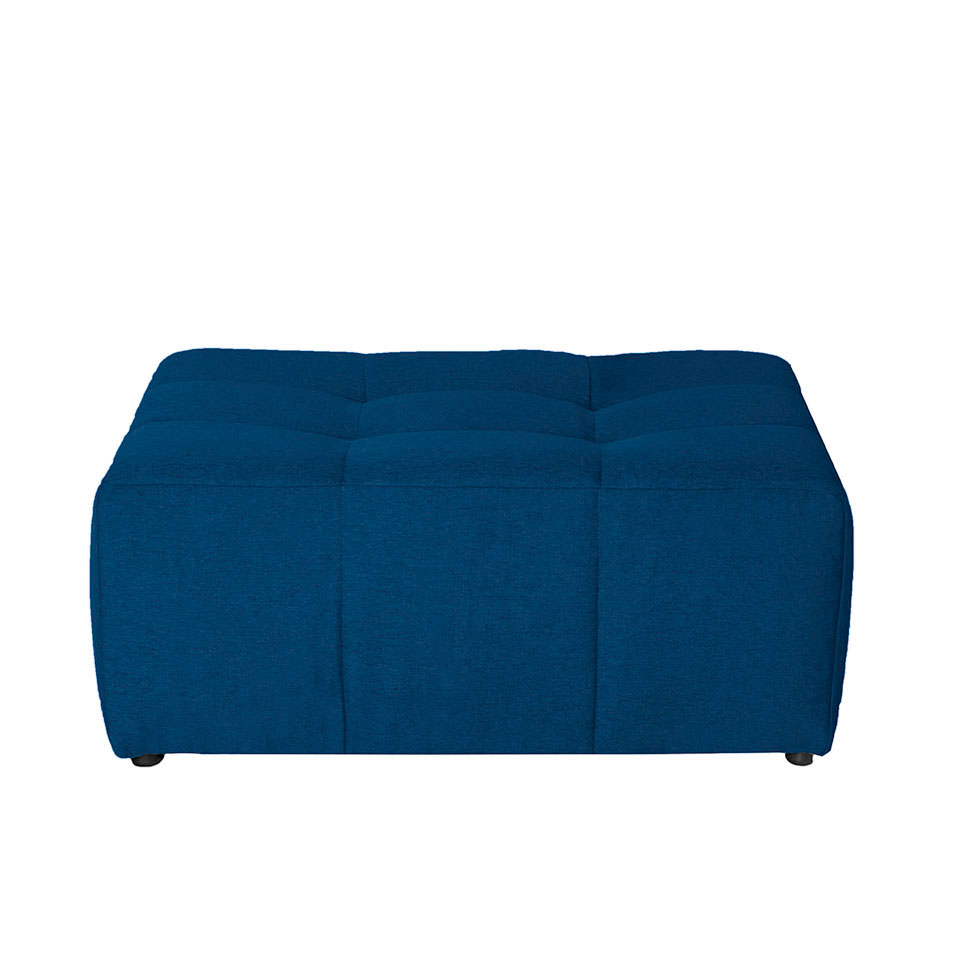 Sofá Modular 2 e 3 Lugares com Puff Soho Linho Azul Marinho